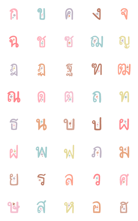 [LINE絵文字]Thai alphabet Hunnies Nomphongの画像一覧