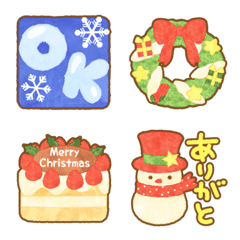 [LINE絵文字] 優しいクリスマスと冬とお正月の絵文字の画像