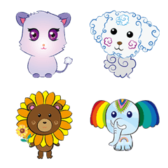 [LINE絵文字] nancy's kitties  with dream animalsの画像