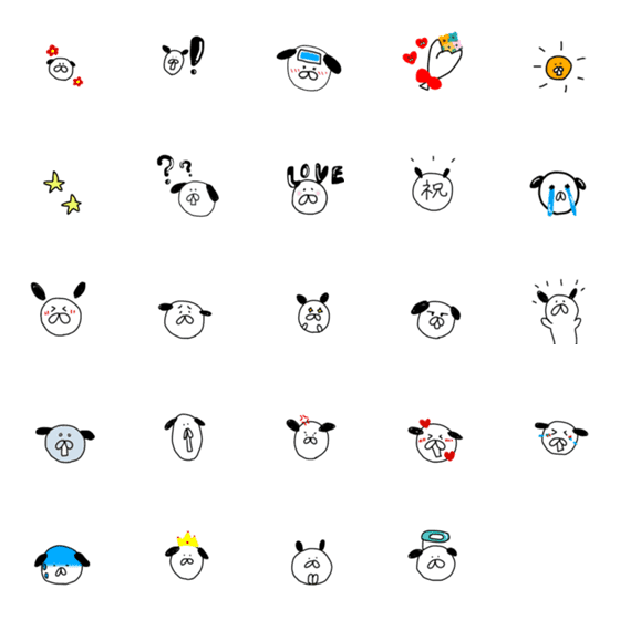 [LINE絵文字]わんの絵文字の画像一覧