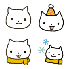 [LINE絵文字] ふゆのしろいねこの画像