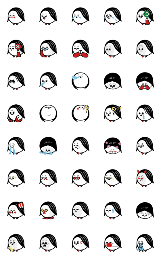 [LINE絵文字]Little Face Girlの画像一覧