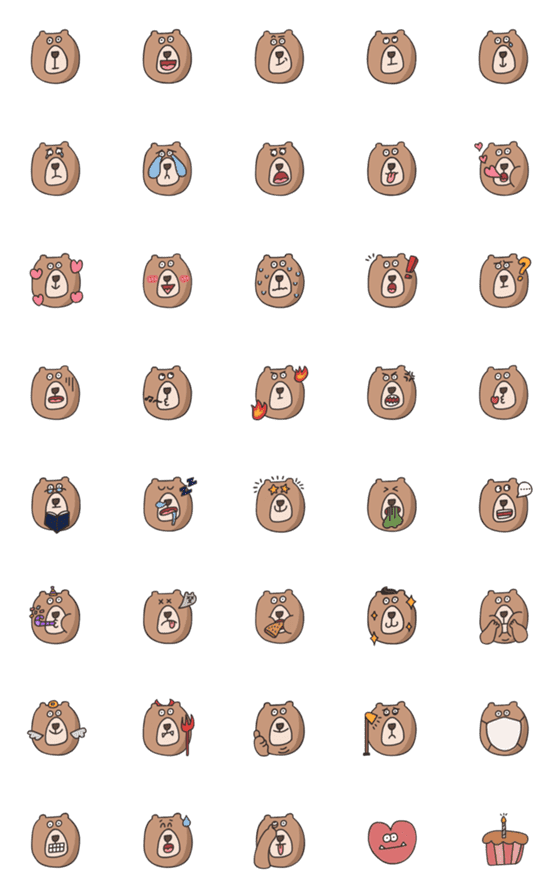 [LINE絵文字]MOJIN Bear 's dailyの画像一覧