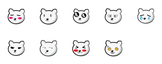 [LINE絵文字]WHITE Kuma Kumaの画像一覧