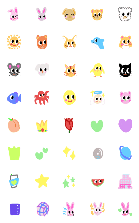 [LINE絵文字]LOVELY ICONS Animals＆Fishes Emojiの画像一覧