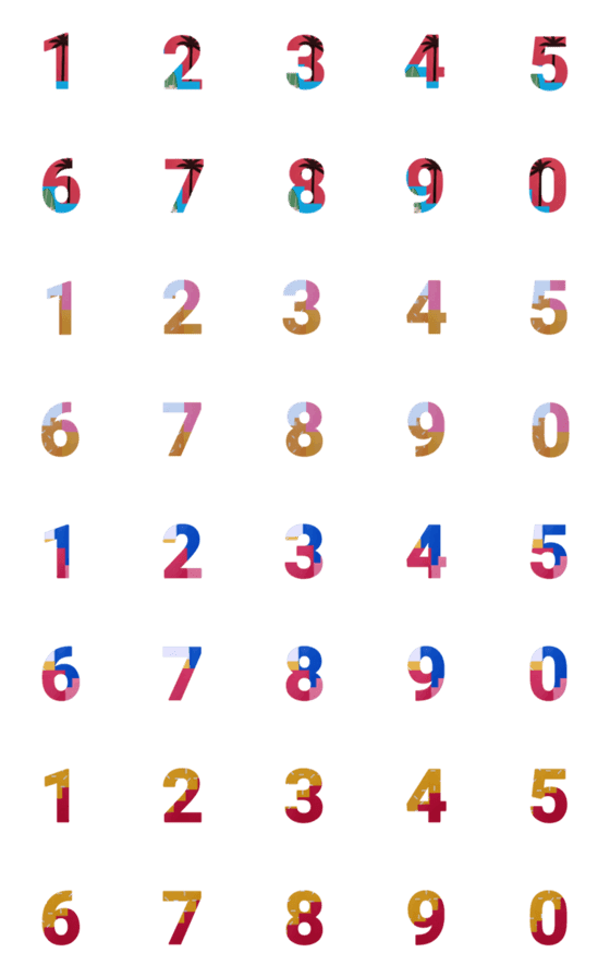 [LINE絵文字]NUMBER Emoji (003)の画像一覧