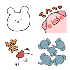 [LINE絵文字] 余白の多い動物たちの画像