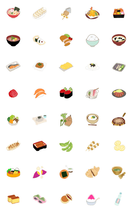 [LINE絵文字]Japanese food and sweetsの画像一覧