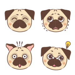 [LINE絵文字] かわいい子犬 パグの画像