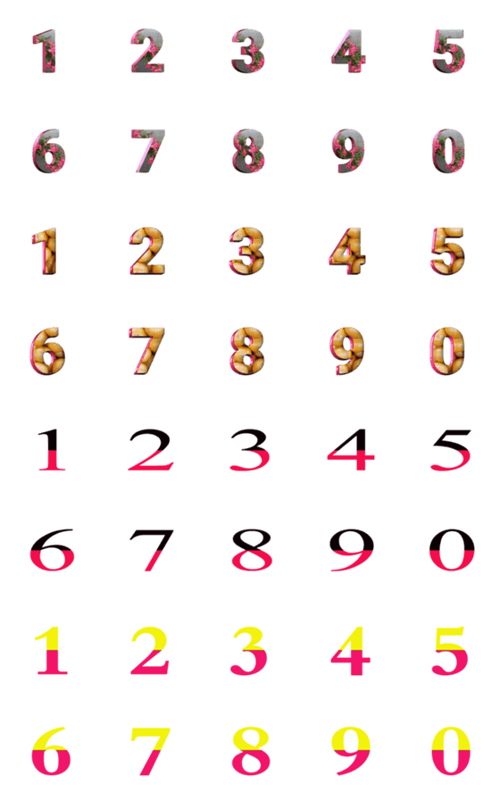 [LINE絵文字]NUMBER Emoji (010)の画像一覧