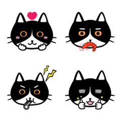 [LINE絵文字] Cute tuxedo cat Emojiの画像