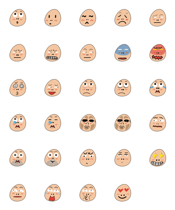 [LINE絵文字]Mr. Head Eggの画像一覧