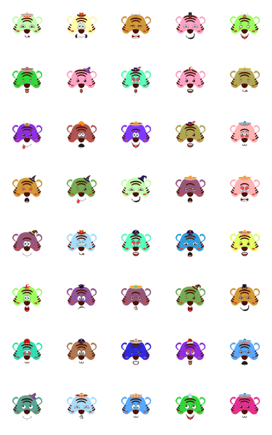 [LINE絵文字]Tiger Tiger Emoji Stickersの画像一覧