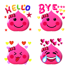 [LINE絵文字] Pink Water Emoji (023)の画像