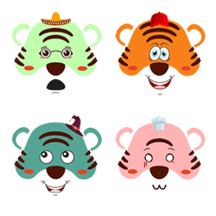 [LINE絵文字] Mighty Tiger Emojiの画像