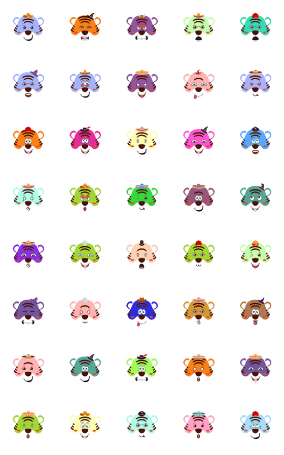 [LINE絵文字]Mighty Tiger Emojiの画像一覧