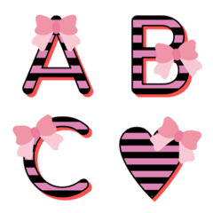 [LINE絵文字] pink and black border emojiの画像