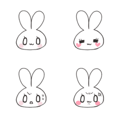 [LINE絵文字] 可愛い白うさぎ絵文字の画像