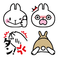 [LINE絵文字] 表情豊かなかわいいうさぎの画像