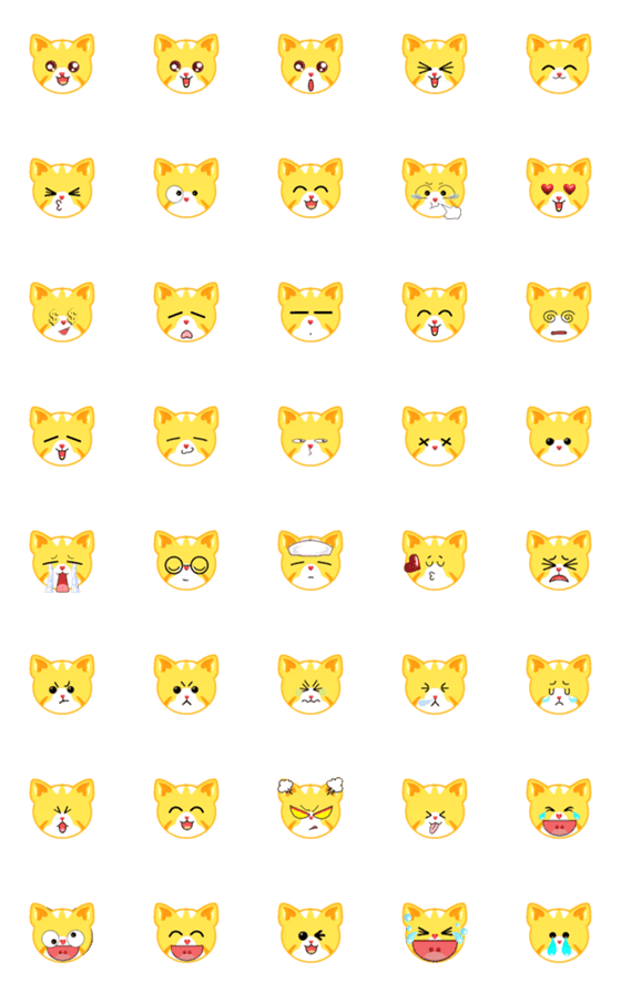 [LINE絵文字]CAT CAT Emoji (Cat 9)の画像一覧