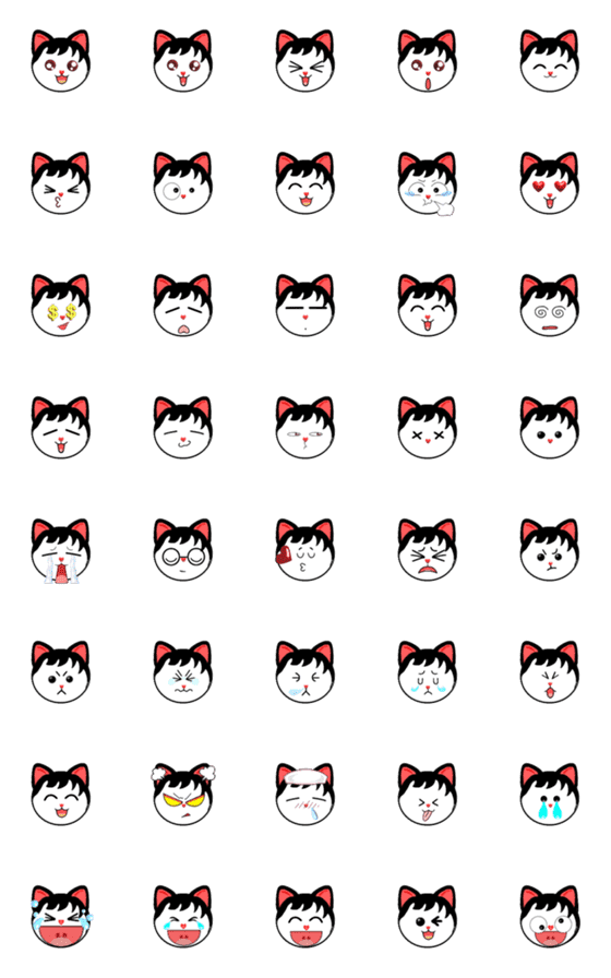 [LINE絵文字]CAT CAT Emoji (Cat 10)の画像一覧