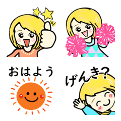 [LINE絵文字] 金髪女子♡日常楽しく動く絵文字の画像