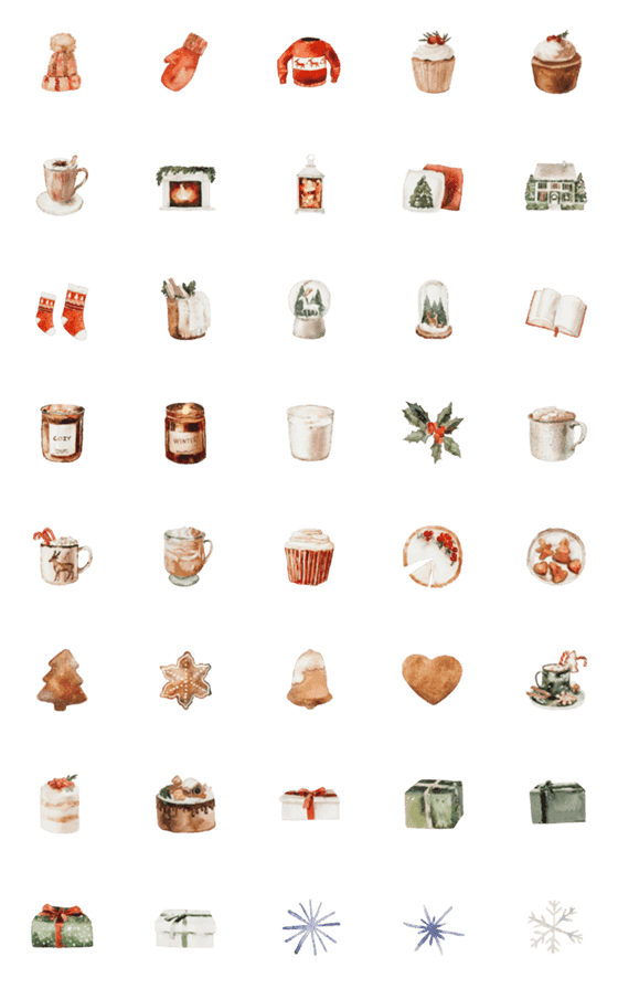 [LINE絵文字]COZY CHRISTMAS EMOJIの画像一覧