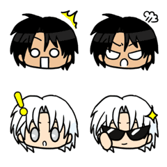 [LINE絵文字] Black White Series-Emoji Boy Versionの画像