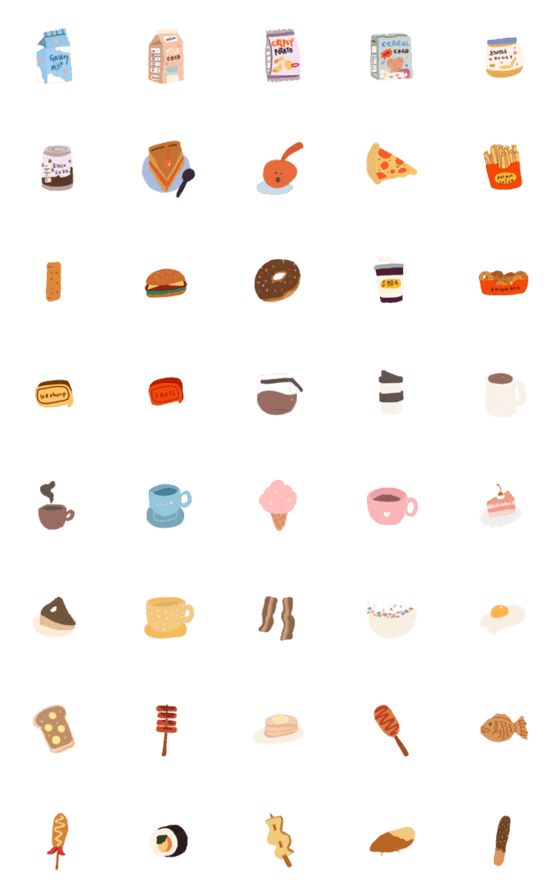 [LINE絵文字]Emoji: What did you eat today？の画像一覧