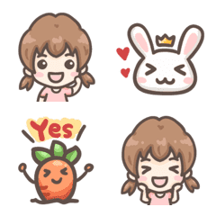 [LINE絵文字] Little Bunny cute emoji stickersの画像