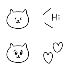 [LINE絵文字] シンプルなネコちゃん絵文字の画像