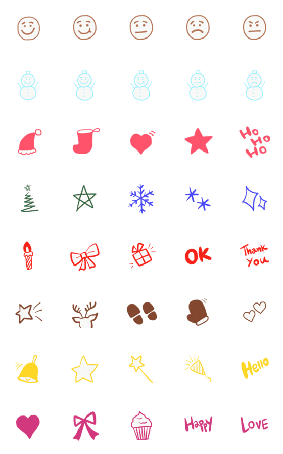 [LINE絵文字]Simple winter lovely emojiの画像一覧