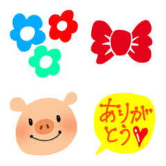 [LINE絵文字] 動く♪ カラフルシンプル使いやすい絵文字の画像