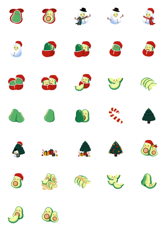 [LINE絵文字]Avocados X Christmasの画像一覧