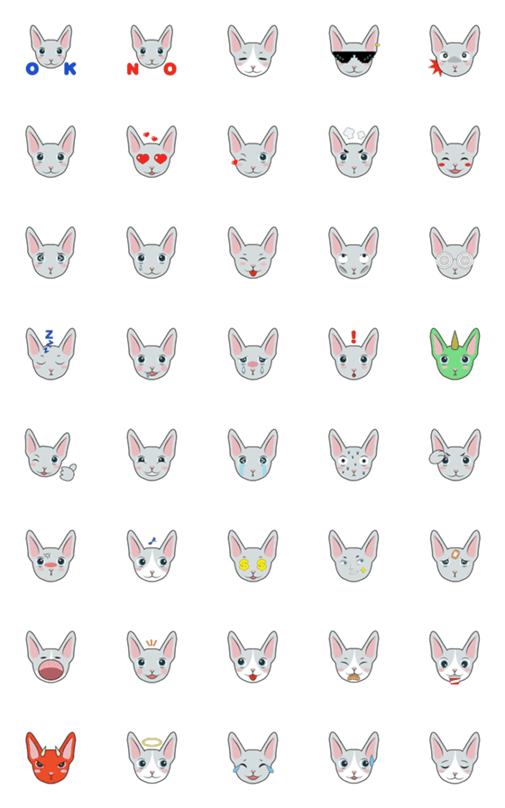 [LINE絵文字]Cutest hairless catの画像一覧