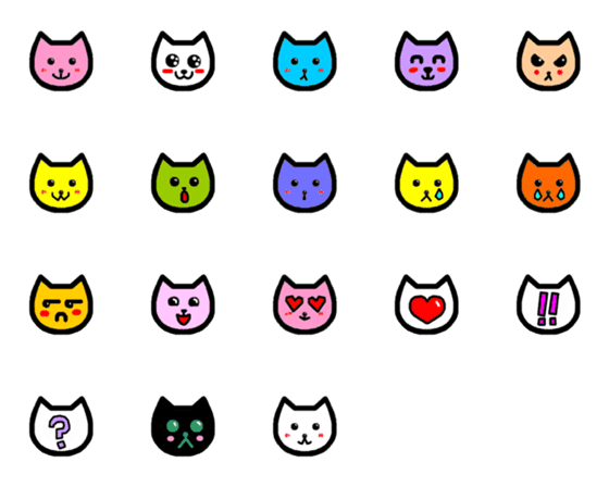 [LINE絵文字]colors catsの画像一覧