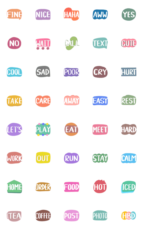 [LINE絵文字]English Everyday Words - Animated Emojisの画像一覧