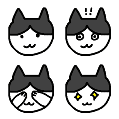 [LINE絵文字] 真ん中分けの猫のいろいろな表情の画像