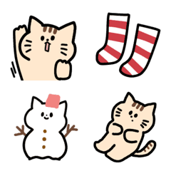 [LINE絵文字] とってもゆるい猫の冬の絵文字の画像