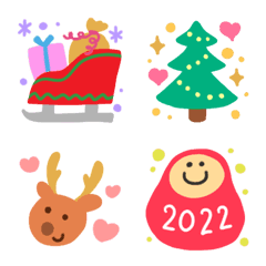 [LINE絵文字] ❤️クリスマス＆ハッピーニューイヤー❤️の画像