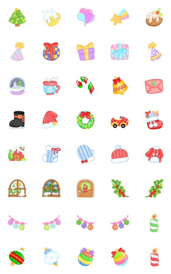 [LINE絵文字]Hello Christmas day pastel emojiの画像一覧