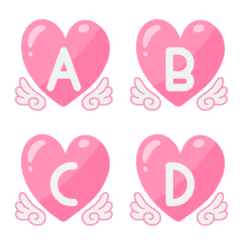 [LINE絵文字] pink heart and wing emojiの画像