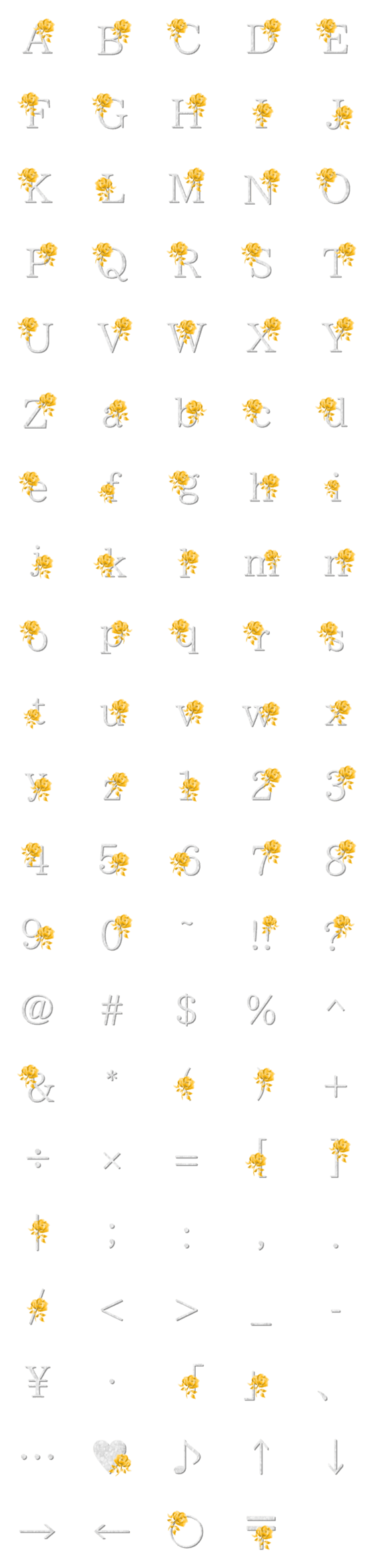 [LINE絵文字]silver white and gold flower emojiの画像一覧