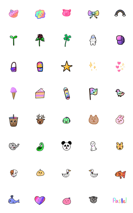 [LINE絵文字]Cutie pastel emojiの画像一覧