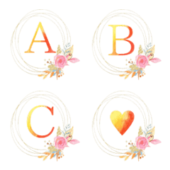 [LINE絵文字] colorful flower frame emoji3の画像