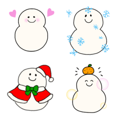 [LINE絵文字] ゆるかわ雪だるまの画像