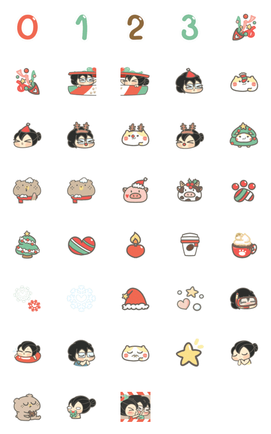 [LINE絵文字]OOcouple - BBear friends ChristmasPartyの画像一覧