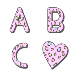 [LINE絵文字] pink animal pattern emojiの画像