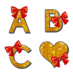 [LINE絵文字] Christmas ribbon emojiの画像