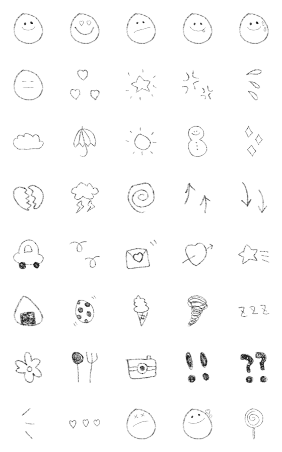 [LINE絵文字]手書きでかわいい適当絵文字⭐︎の画像一覧